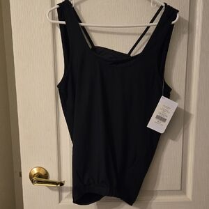 Fabletics Black and Dark Grey Lucia Tank With Built In Bra.